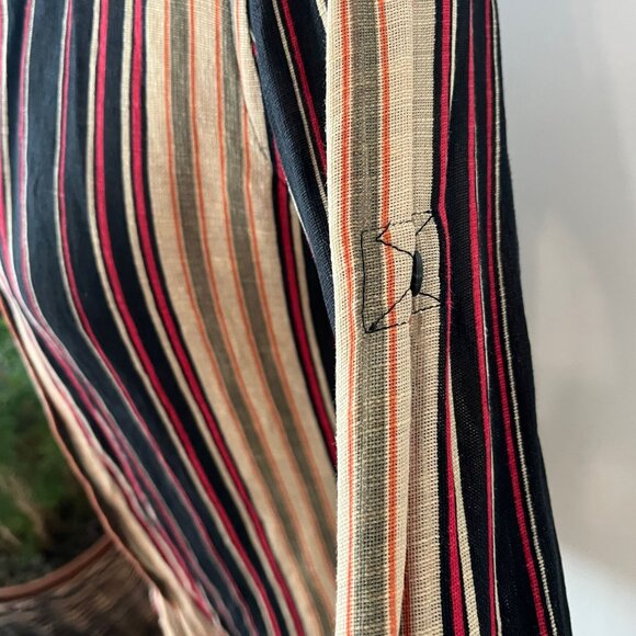 Vintage LAUREN RALPH LAUREN Silk/Linen Striped Button Up Blouse Size Petite S - Picture 5 of 6